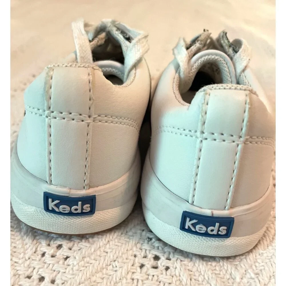 Keds Kids White & Navy Leather Sadle Oxford‎ Sneakers Sz 11.5S Youth School Days